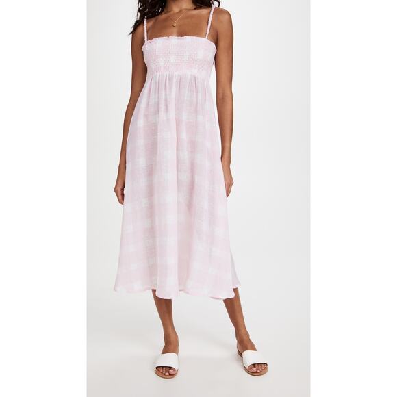 Solid & Striped Dresses & Skirts - Solid & Striped Willow Linen Gauze Gingham Pink Cloud Midi Dress Skirt S